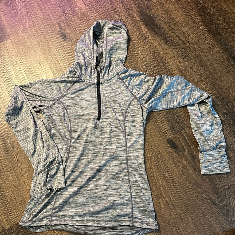 Reebok Striped Gray Athletic Top